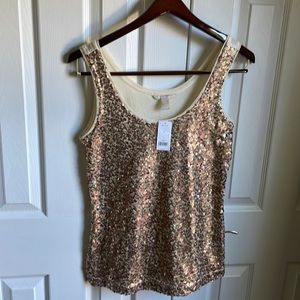 Banana Republic glitter mixed media tank